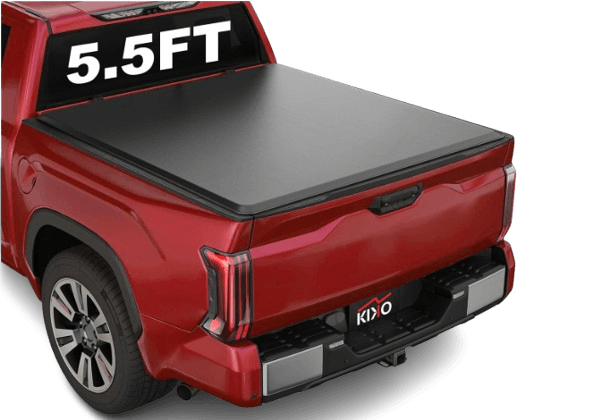 Kikito Vinyl Soft Roll-Up Tonneau Cover Truck Bed for 2022 2023 2024 2025 Toyota Tundra 5.5FT Bed (66.5") w/The Deck Rail System, not Work w/Trail Edition