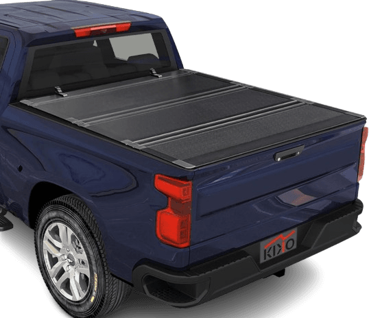 Kikito Truck Bed Tonneau Cover Compatible with 2020-2025 Silverado/Sierra 2500 3500 HD with 6.9FT Bed (82.2") Flip-Up Style FRP Hard Folding Truck Bed Cover No-Drill 100% Bed Access